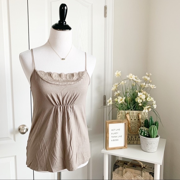 Ann Taylor Tops - Ann Taylor Lace Cami in Taupe